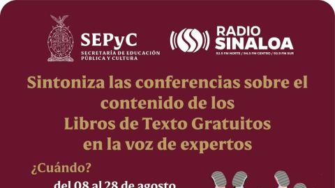 Transmiten conferencias sobre contenido de libros de texto a través de SEPyC y Radio Sinaloa