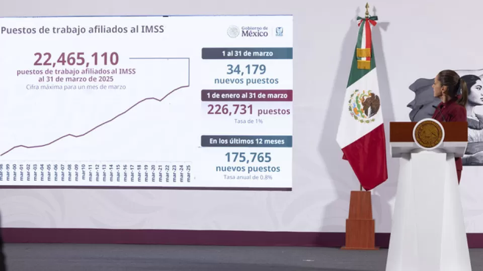 Presidenta destaca incremento del 19.7% en ingresos de enero-marzo