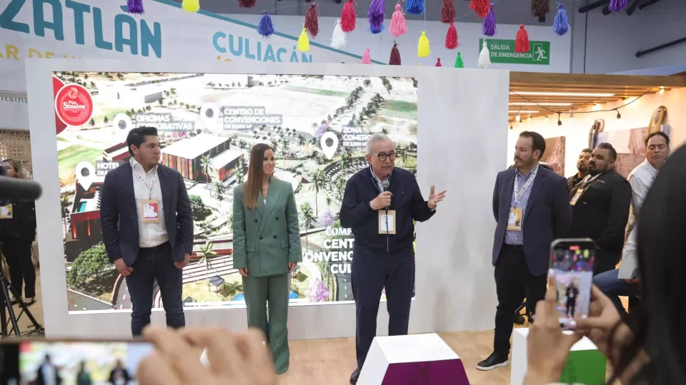 Rocha Moya presentó el proyecto del Centro de Convenciones de Culiacán en el marco del Tianguis Turístico