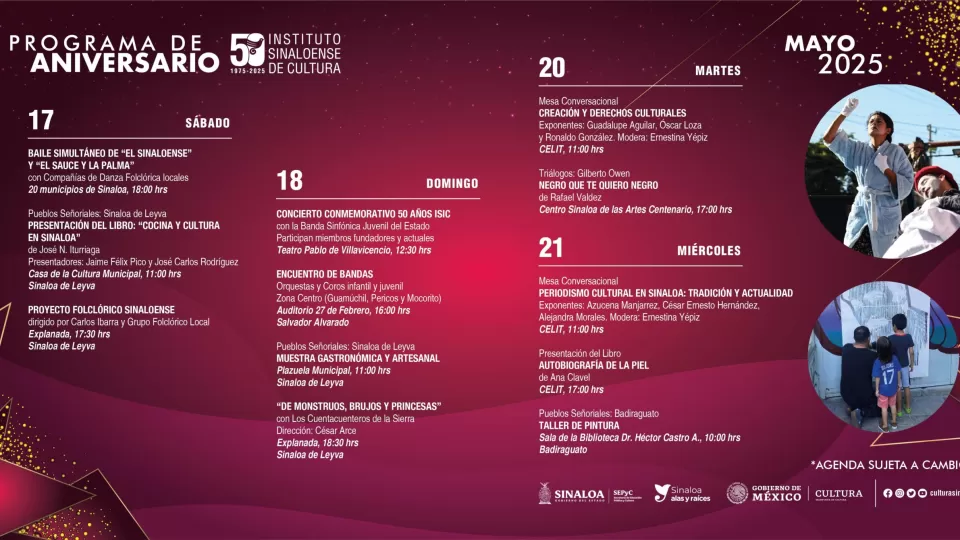Conoce el programa de actividades por los festejos del 50º aniversario de DIFOCUR-ISIC