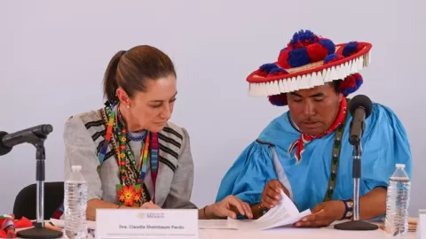 Presidenta firmó decreto que restituye más de 5 mil hectáreas a la comunidad Wixárika en Nayarit
