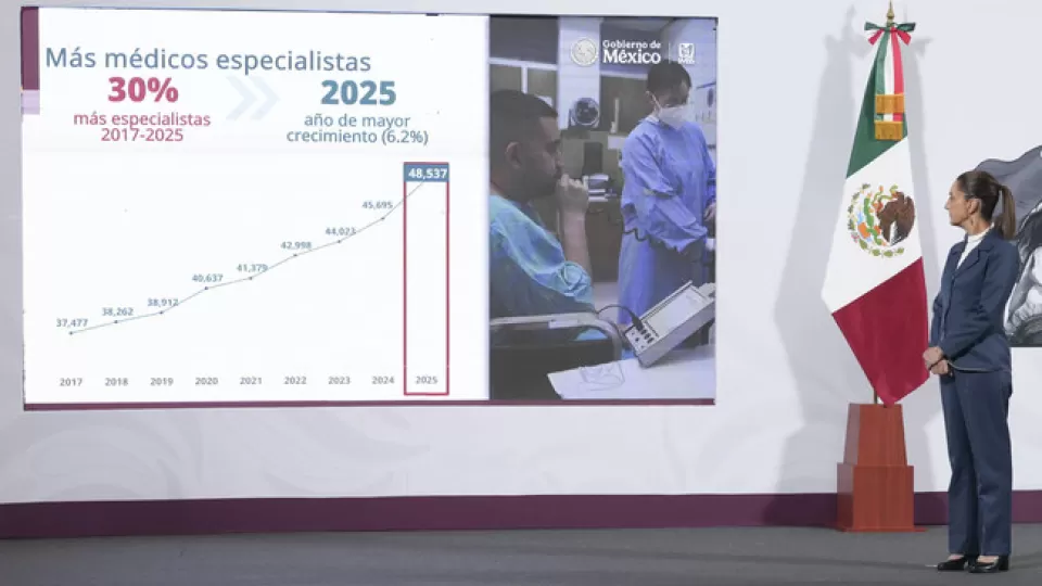 En 2025 se rompió récord en formación y contratación de médicos especialistas del IMSS: Presidenta