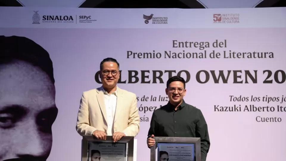 Reciben José Roberto López y Kazuki Ito Cervera, el Premio Gilberto Owen 2025