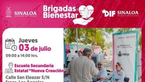 Este jueves 3 de julio las brigadasdas de DIF Sinaloa brindarán sus servicios en Culiacán