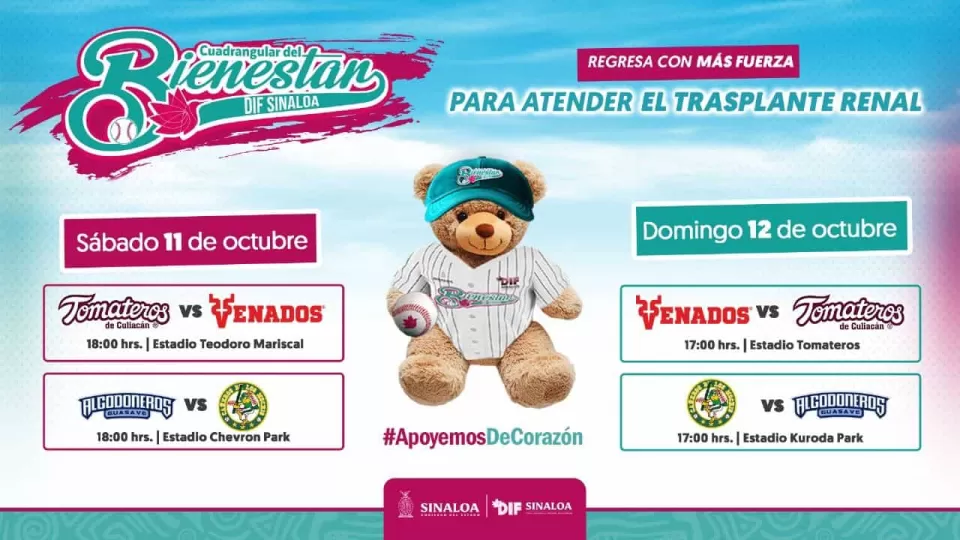 Invitan a la cuarta edición del Cuadrangular del Bienestar a beneficio de niños que esperan un trasplante renal