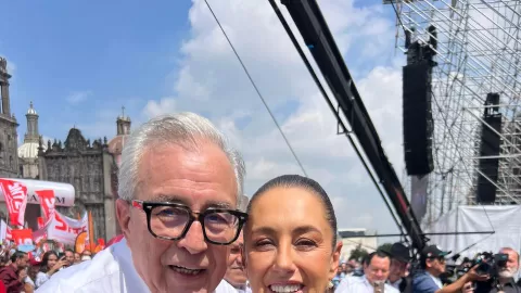 Rocha Moya estuvo presente en la celebración del primer año de labores de la presidenta Claudia Sheinbaum