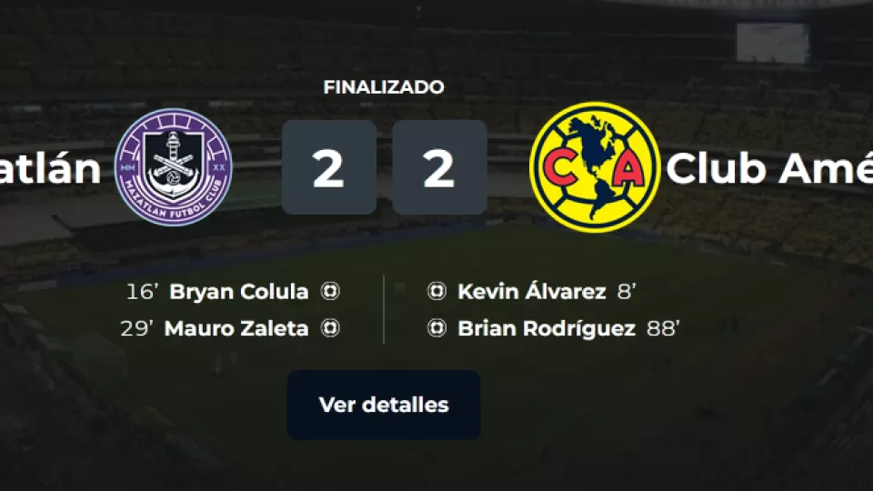 Golazo agónico de Brian Rodríguez sella empate 2-2 para América ante Mazatlán en vibrante duelo de Liga MX