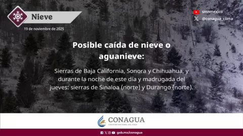 Alerta en Sinaloa: Frente Frío 15 Desencadena Lluvias Intensas, Vientos y Posible Nieve este 19 de Noviembre