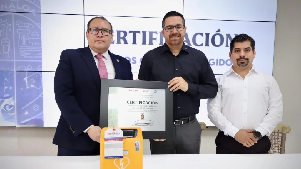 Secretaría de Salud entrega certificación como Espacio Cardioprotegido al Supremo Tribunal de Justicia del Estado de Sinaloa