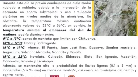 Culiacán Disfrutará Domingo Nublado y Cálido: Temperaturas de Hasta 32°C Sin Lluvias Importantes