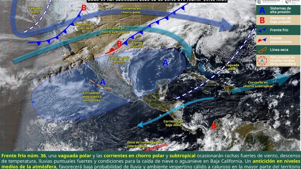 Alerta Meteorológica: Nuevo Frente Frío Impacta el Noroeste de México con Vientos, Lluvias y Posible Nieve