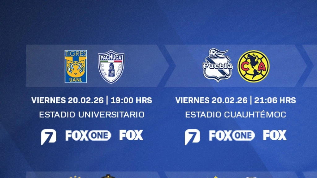 ¡Viernes Botanero! Jornada 7 de Liga BBVA MX Clausura 2026: Tigres vs Pachuca y Puebla vs América En Vivo