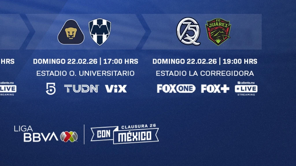 ¡Domingo de Liga MX! Pumas Pone a Prueba su Invicta Racha ante Rayados en la Jornada 7 del Clausura 2026