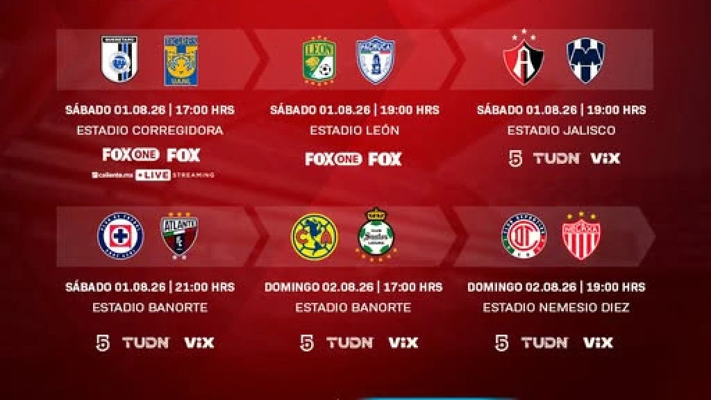 Liga MX Apertura 2026: Sábado crucial con 4 partidos que definirán la cima de la tabla y ponen en riesgo el liderato de Xolos