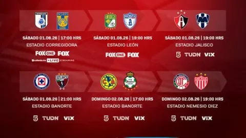 Liga MX Apertura 2026: Sábado crucial con 4 partidos que definirán la cima de la tabla y ponen en riesgo el liderato de Xolos