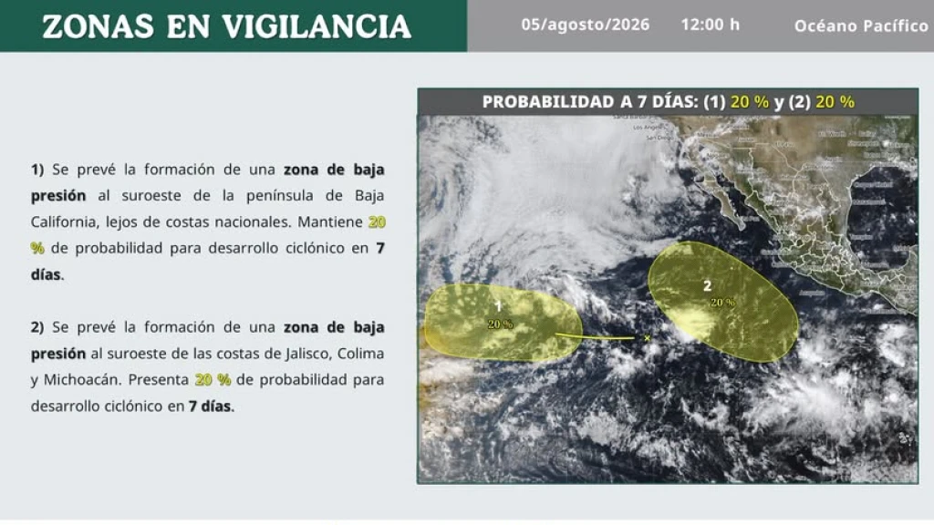 ¡Alerta en el Pacífico! SMN Vigila Potencial Ciclónico 'Hernán'