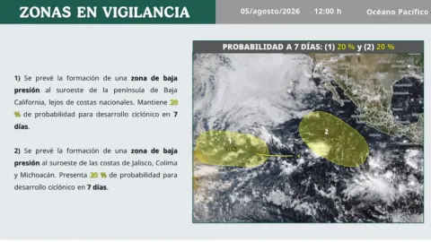 ¡Alerta en el Pacífico! SMN Vigila Potencial Ciclónico 'Hernán'