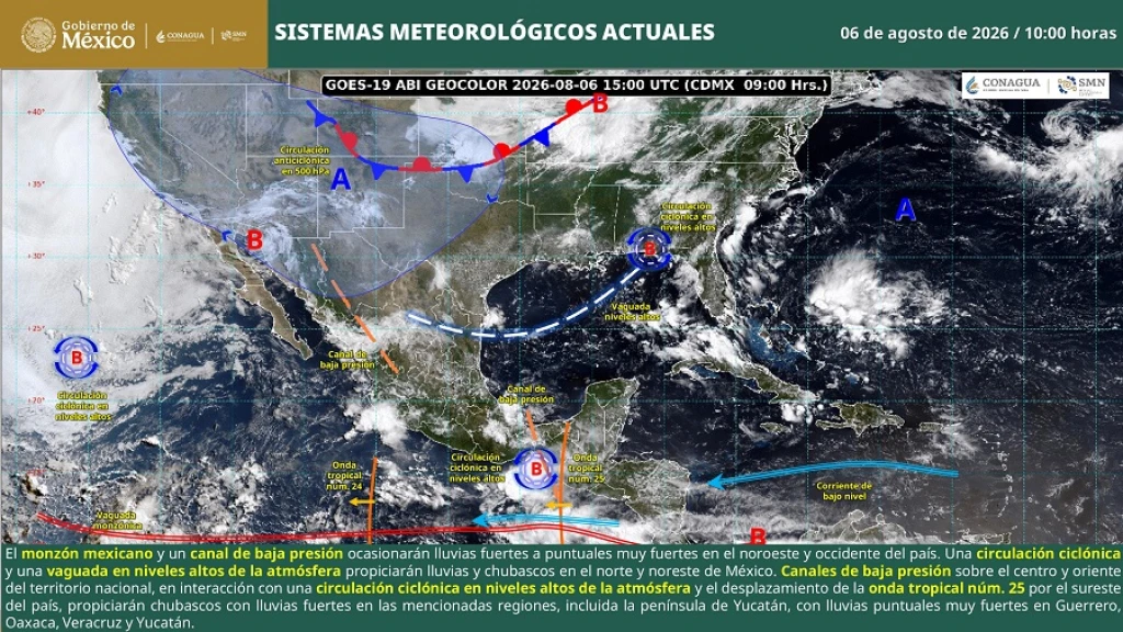Sinaloa Bajo el 'Modo Vaporera': Calor de hasta 45°C y Lluvias Persisten Hoy