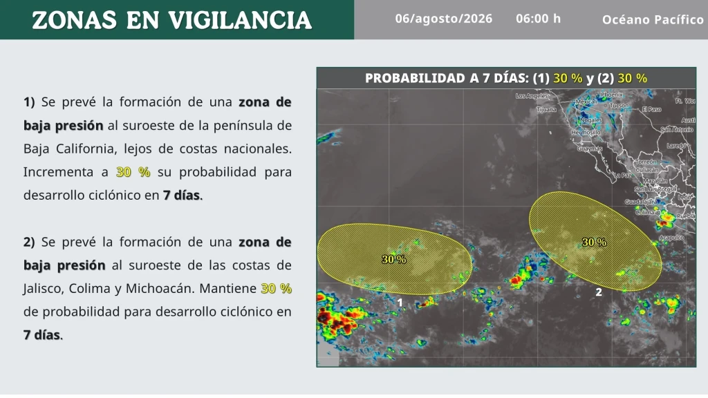 Alerta en el Pacífico: 'Hernán' o 'Iselle' Podrían Ser los Próximos Ciclones en Formación Bajo Vigilancia