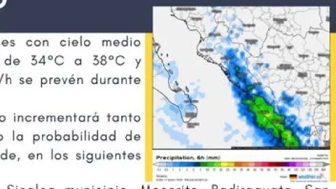 Sinaloa: Lluvias Fuertes y Temperaturas de hasta 45°C este Domingo 23 de Agosto