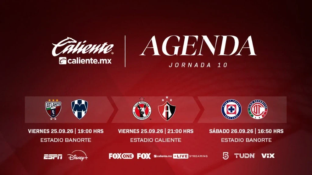 Jornada Liga MX: Atlante vs. Monterrey y Tijuana vs. Atlas Electrizan el Viernes 25 de Septiembre