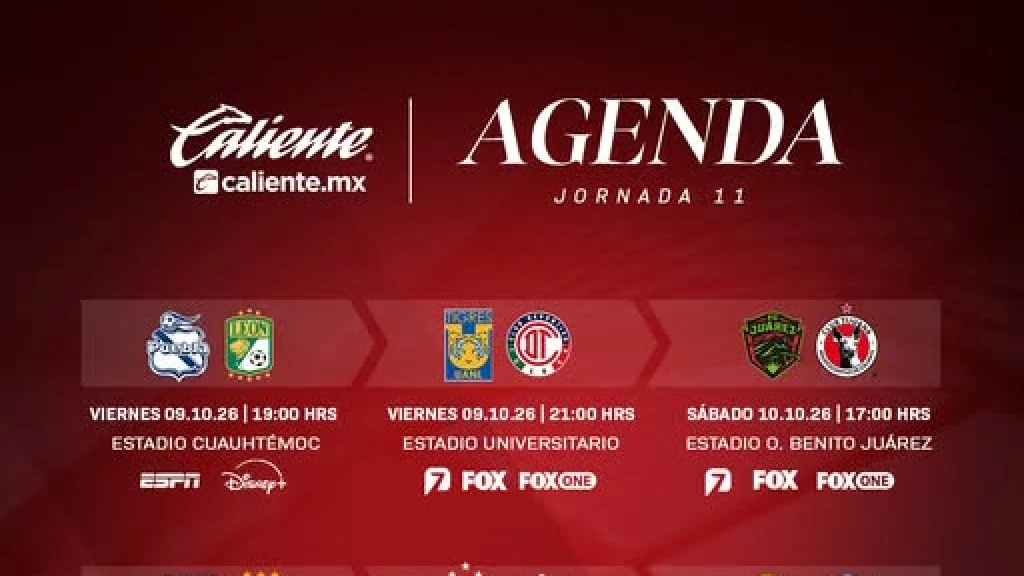 ¡Vuelve la Liga MX! Jornada 11 Arranca el 9 de Octubre