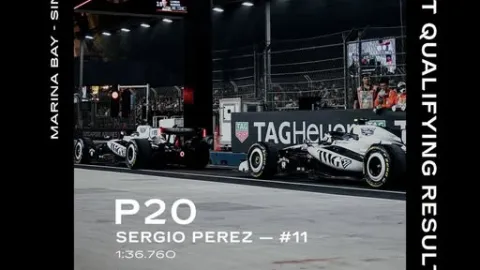 Checo Pérez Sufre Accidente y Partirá Desde la Vigésima Posición en la Carrera Sprint en Singapur