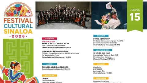 El FECUSIN 2026 inicia este jueves con actividades artísticas en todo Sinaloa
