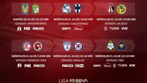 Liga MX Apertura 2026: Jornada 13 culmina con 5 duelos este miércoles 21 de octubre