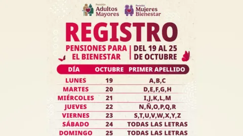 Toda la semana sigue el registro a las Pensiones para Adultos Mayores y Mujeres Bienestar
