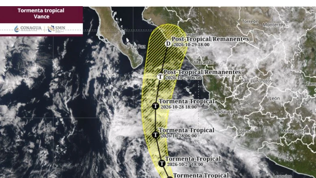 Tormenta Tropical Vance se Debilita, Pero Remanentes Amenazan Sinaloa y Activan Alerta por Lluvias Intensas