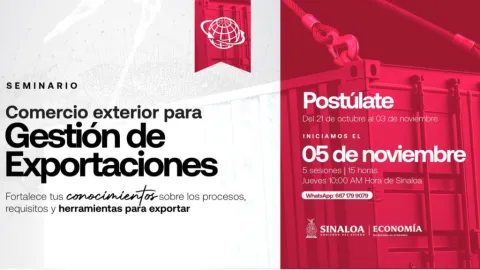Invita Secretaría de Economía a seminario “Comercio Exterior para Gestión de Exportaciones 2026”